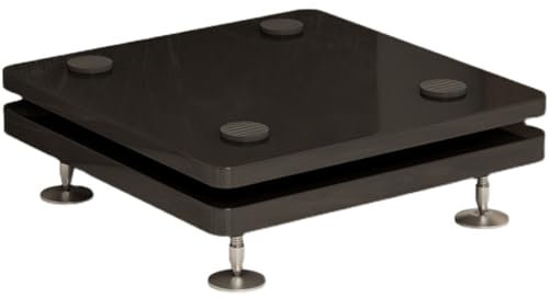 Supporto per altoparlante a 2 piani con base stabilizzatore di isolamento subwoofer e rotelle universali per case, uffici, cinema e sale da concerto, 40 x 45 cm