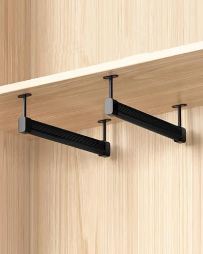 Bastone Armadio Appendiabiti Supporto per Appendiabiti Ovale da Soffitto, 2 Set di Barre Porta Abiti Pesanti per Lavanderia, Barra per Tenda da Doccia con Kit Completo(64cm/25.2in/2.1ft)