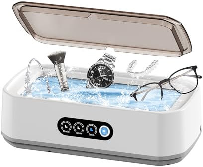 Ultrasonic Cleaner, 49000Hz Jewellery Cleaner, 650ML Clean Pod with LED Display One-Touch Operation and 3 Time Modes, for Jewelry Necklace Ring Glasses Watch Coins Denture