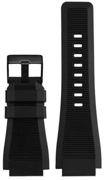 KAXSFE Bracelet de montre en caoutchouc for homme compatible avec Bell & Ross BR01 BR03 24 mm Sports de plein air BR Bracelet de montre en silicone étanche Accessoires(B Black black)