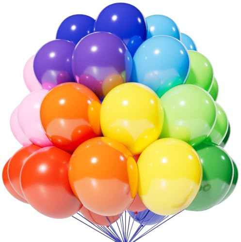 HYKJNBW Palloncini assortiti in colori vivaci da 30 cm in lattice, 110 pezzi per feste di compleanno, baby shower, matrimoni e altre ricorrenti. Ghirlanda ad arco