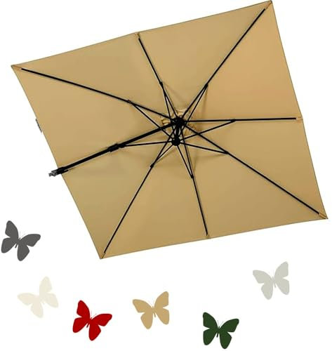 VLKLPZAHAK Tela Rettangolare Di Ricambio 3x4m Tessuto Di Ricambio Grande Ombrellone A Sbalzo Copertura Di Ricambio Ombrellone Da Giardino Baldacchino Di Ricambio Per Ombrellone Di Mercato(Khaki,2.5x2.