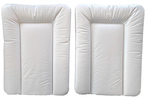 Wickelauflage 70 x 50 cm – 2 Stück – Weiß + Weiß – mit Qualitätssiegel OEKO-TEX Standard 100