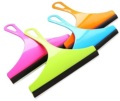 SHERCHPRY Rasqueta Limpiacristales con Mango Ergonómico de Limpiador Multiusos para Ducha Ventanas y Azulejos Resistente y para Superficies Lisas Color Aleatorio Color