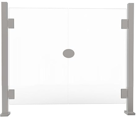 Puerta de seguridad interior para supermercados, barricada acrílica con diseño de columpio de metal, barandilla empujada a mano para oficinas y bibliotecas, ideal para centros comerciales (150 x 98 cm