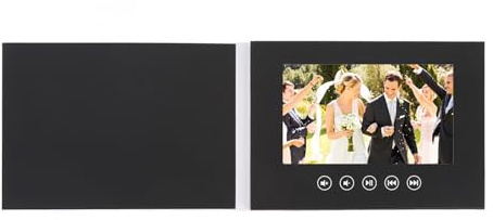 Xiuganpo Opuscolo Video Personalizzabile, Batteria da 500 MAh Li Batteria Incorporato Elettronica di Auguri Elettronica Design di Copertura Vuota con Adesivi per la Promozione del Prodotto (5 pollici)