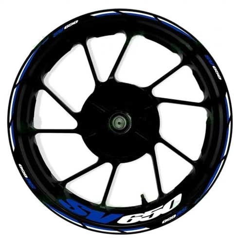 Calcomanías Ruedas Adhesivos Reflectantes para Llantas De Motocicleta para Suzuki SV650 SV 650 17 Pulgadas Incluye Adhesivos para Buje Cinta Adhesiva Completo Llanta Adesivos Moto(Color 3)