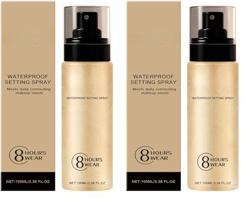 Spray fixateur pour le maquillage, le corps et les cheveux - Brume fine pour un look frais et poli - Finition facile à porter toute la journée (2pcs)