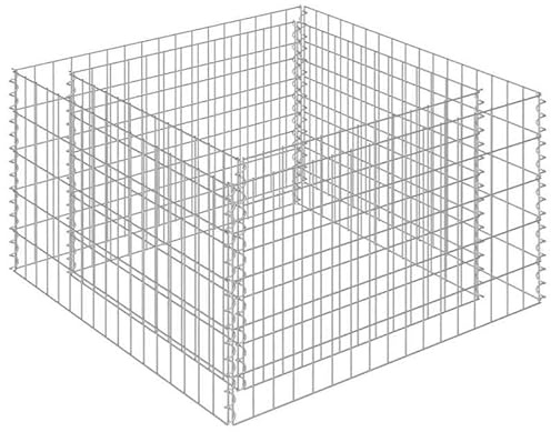 Jardinière surélevée gabion en acier galvanisé 90 x 90 x 50 cm – Jardinière de jardin durable pour légumes et fleurs – Idéal pour l'entretien du jardin et le jardinage urbain