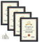 PETAFLOP Bilderrahmen A4 Schwarz Fotorahmen mit Glasscheibe 21 x 29.7 cm, 4er Set
