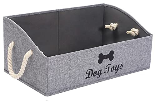 MOREZI Suministros para mascotas y cestas de almacenamiento de juguetes para organizar juguetes, comida y ropa para mascotas-perros-Gris nieve