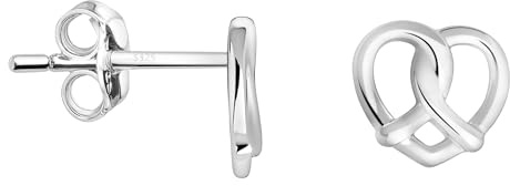 SOFIA MILANI - Damen Ohrringe 925 Silber - Herzen Brezel Ohrstecker