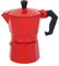 Moka Pot 6 Tazas, Cafetera Italiana Clásica de Aluminio, Cafetera con Mango Antiquemaduras para Cocina, Camping, Oficina, 300 Ml (Rojo)