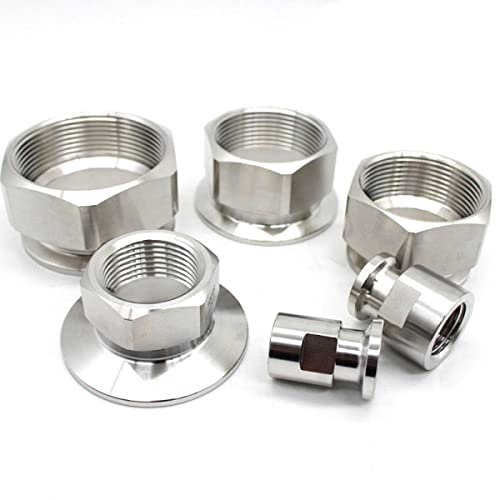 1/4 3/8 1/2 3/4 1 1-1/4; 1-1/2 NPT-Buchse 1,5 Zoll; 2 Tri-Clamp Sanitär-Rohrverschraubungsverbinder SS304 Edelstahl-5 Stück,TC 64mm,1