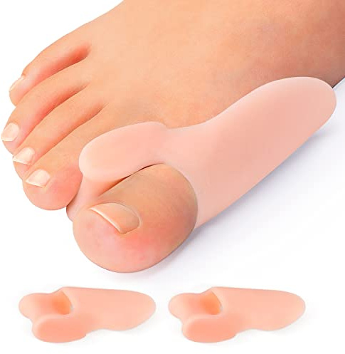 Promifun Bunion Cushion Protector, 10 Packs of Bunion Corrector Pads with Separator for Big Toe, Gel Shield for Foot Pain Relief, Calluses, Corns - Beige