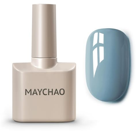MAYCHAO 15ML Gel Nail Polish, Light Blue Gel Nail Polish, Soak Off UV LED Nail Varnish Nail Art Starter Manicure Salon DIY at Home, 0.5 OZ