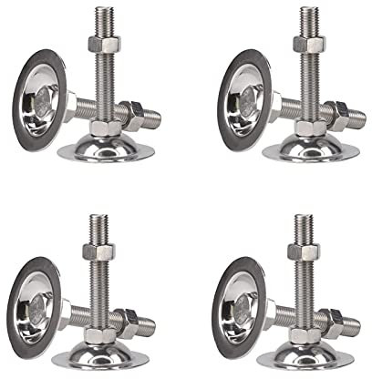 Edelstahl 8PCS Möbelbein-Nivelliergerät, M12 verstellbare Nivellierfüße, Rutschschutz for Schränke, Sofas und Tischbeine (Color : D76*m12*80mm)