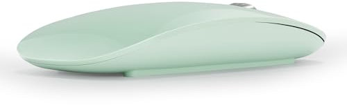 Uiosmuph Bluetooth Mouse, Rechargeable Wireless Mouse, Triple Mode (Dual Bluetooth+USB) Computer Silent Mice Portable with USB Receiver Type-C Adapter for Laptop/MacBook/iPad/PC (Green)