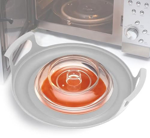 Mikrowellenkühl-Caddy mit Griffen, Geschirr-Schüsselhalter für Mikrowelle, Mikrowellenteller, heiße Schalenhalter, Mikrowellentablett, hitzebeständig, Tellerzubehör