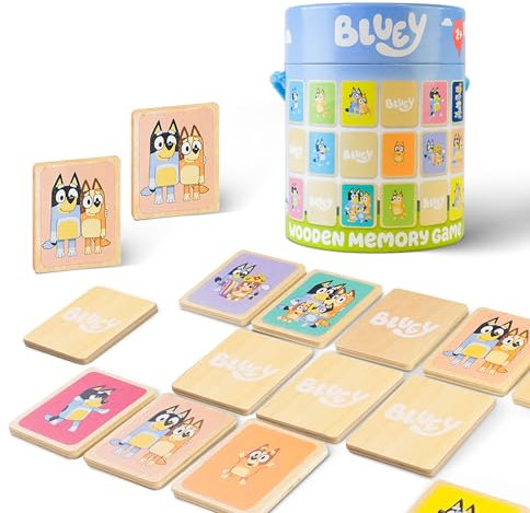 Bluey Memory Game for Kids – Matching Card Games with Bluey Characters – Toddler Learning Toy for Ages 2+ – Family Travel Games – Portable Games with Bluey's Characters – Fun Gift for Boys & Girls