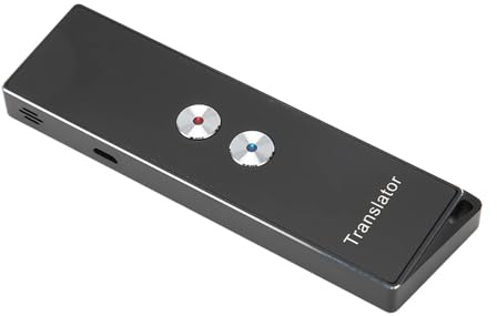 Sprachübersetzer Gerät, Bluetooth Sofortübersetzer mit Sprachausgabe Tragbarer Übersetzungsgerät, für Lernen Reisen Business 74 Sprachen und 70 Akzente (Black)