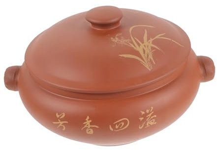 GARVALON Keramik Dampfgarer Tontopf Mit Deckel Vielseitiger Glatter Keramik-suppentopf Für Steaming Von Fleisch Gemüse Suppe Geeignet Für Familie Und Küche Einfach Zu Reinigen