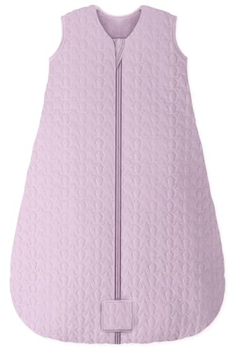Unnivoll Saco De Dormir Bebe Invierno 0-6 Meses, Saco Dormir Bebe TOG 2.5, Tela 100% Algodón, Súper Cálido para Unisex Niños Y Niñas 58-66cm Morado