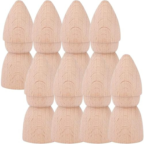 VANZACK 8 Teilig Holzpuppen Zum Bemalen Naturbelassene DIY Holzfiguren 7X3X3Cm FüR Kreative Bastelmaterialien Handwerkliche FäHigkeiten Und Kinder Spiele
