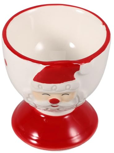 Huevera Tazas for Huevos Pasados ​​Por Agua Soporte Duro Santa Clays Porcelana Cerámica Soporte Recipiente Decorar