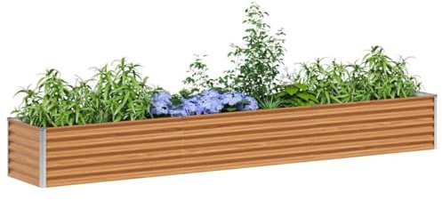 vidaXL Jardinière surélevée 290 x 50 x 36 cm Acier galvanisé, Jardin et Terrasse, Bac à Plantes Métallique, Lit Élevé Extérieur, Solutions pour Espaces Urbains, Design Durable