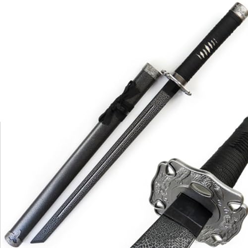 Samurajsvärd, böjd träningsbokken med mantel, Katana rekvisita för cosplay, display och samlingsdekor