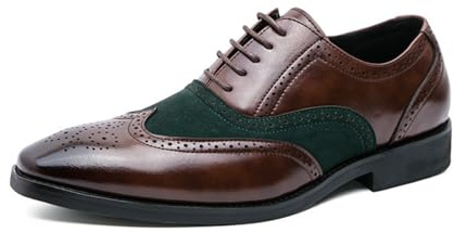 Hixingo Chaussures Habillées Oxford en Cuir pour Homme, Chaussures Ville Homme 38-48 EU Derby Masculin Basse Business en Cuir Confortable Antidérapantes pour Mariage, Officiel (Y1799 Marron,38)