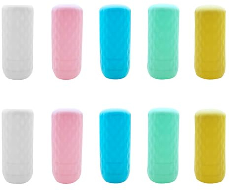 HYFZOD 10 Pièces Manchons Anti-fuites en Silicone, Manchon en Silicone pour Récipients de Voyage, Manchons éLastiques pour Voyage Anti-Fuites, Trousse de Toilette Housse en Silicon Etanche