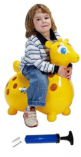 Gyffy SET Giraffe Hüpftier + Pumpe , Rody Hüpfpferd Sprungpferd Cavallo Ledraplastic Gymnic