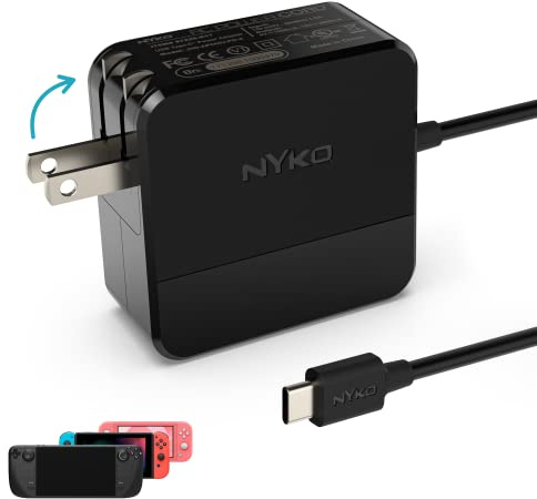 Nyko 87226 adaptateur de puissance & onduleur Intérieur Noir - Adaptateurs de puissance & onduleurs (Intérieur, console de jeux, Nintendo Switch, Noir, 1,98 m, USB Type-C)