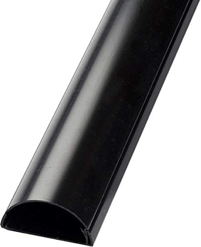 Gaine noire de 1 m (100 cm) | 50 mm x 25 mm | Cache-câble demi-rond | HDMI AV TV Ethernet et péritel | Gestion de l'organisation murale | Dos autocollant * Facile à installer | Plinthe soignée