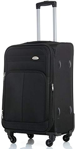 CF XL-Reisekoffer, Trolley mit 4 Rollen, 74 cm - Volumen: 115 Liter, 4,2 kg - XL-Light - Dehnfalte für Extra-Volumen (Schwarz)