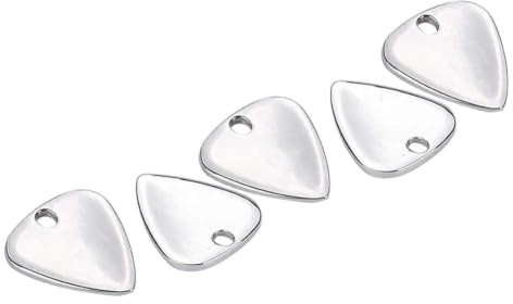 Vbestlife 5 Stück Premium-Gitarrenplektren aus Metall für deine elektrische akustische oder Bassgitarre, Musikinstrument Zubehör (Silber)