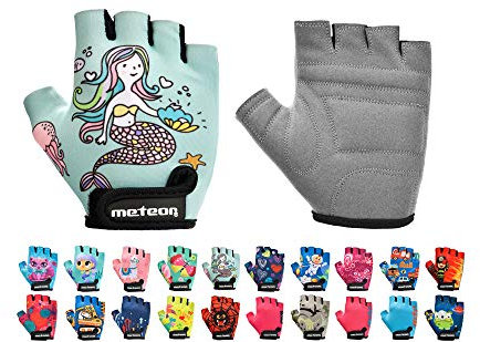 meteor Kinder Fahrradhandschuhe Bike Gel BMX Handschuh Jungen Fahrrad Handschuhe Mädchen radhandschuhe Scooter radhandschuhe Kinder Tretroller Handschuhe Fahr-Rad