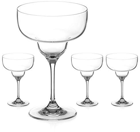 DIAMANTE Auris Collection Margarita Glasses | Premium Crystal Cocktail Glasses Set of 4 - Gift Box
