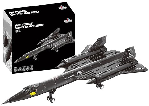 Apostrophe Games SR - 71 Blackbird Jet byggklossar set - 184 stycken Blackbird Jet byggleksaksset - för barn och vuxna-kompatibel med alla byggstenar