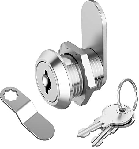 1 Pack Cabinet Lock with Key, 5/8 File Cabinet Lock Cam Lock Keyed Alike, Rv Locks for Storage Door Secure Files Drawers Toolbox Mailbox RV Door, Zinc Alloy