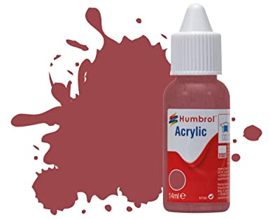 Humbrol Acrylic Paint DB0073 No. 73 Wine Matt | Matt (14ml), Acrylic Paints for Models, Plastic, Metal, Wood, Glass, Ceramics and More, Touch Up Coat