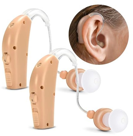 Amplificateur sonore MSA PRO amplifie le son de 30 fois, jusqu'à 20 heures d'utilisation continue, léger, presque invisible, volume réglable, charge rapide, couleur chair, 2 ct