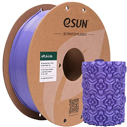 eSUN PLA Filament 1.75mm, Modifiziertes 3D Drucker Filament PLA, Maßgenauigkeit +/- 0.03mm, 1KG Spule (2.2 LBS) 3D Druck Filament für 3D Drucker (G-Sehr Peri, PLA Lite - 1KG)