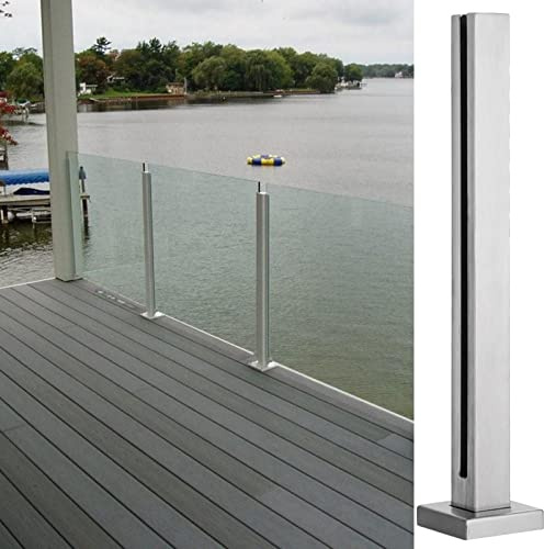 WAHHWF Glass Deck Railing Post - 304 Stainless-Steel Glass Fence Panels Post Balustrade for Deck/Garden Fencing/Indoor Stair/Porch/Pool Railing System (Color : Deep Coffee, Size : Height 80cm/31.5i