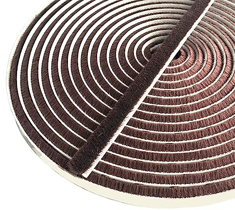 ZhenSFlourish Bürstendichtung Selbstklebend, 10M(L) X 9mm(B) X 5mm(D) | Bürstendichtungen, Bürstendichtungen Braun, Bürstenleiste Rolladen, Bürstendichtung Schiebetür, Rolladen Bürstendichtung