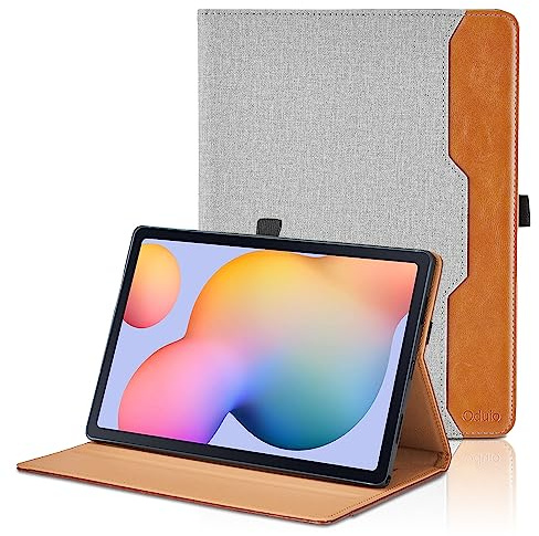 Funda para Samsung Galaxy Tab S6 Lite de 10.4 Pulgadas 2024/2022/2020 (P620 / P625 P610 / P615) PU Leather Ángulos Ajustables Tablet Case con Supporto Funzione y Bolsillo, Auto Reposo/Activación -Gris