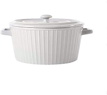 ONDIAN Saladiers Céramique Saladier céramique Bol Binaural Nouilles instantanées Bol avec Couvercle Art de la Table pour Soupe, Salade (Couleur : Grey, Size : 8.3x14.5x18cm)