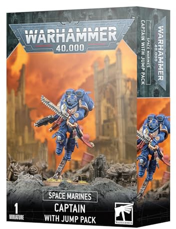 Games Workshop - Warhammer 40.000 - Space Marines: Kapitän mit Jump Pack (Ausgabe 2023), Schwarz